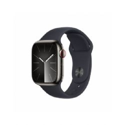 Image of Apple Watch Series 9 GPS + Cellular 41mm Graphite Stainless Steel Case with Midnight Sport Band - M/L - MRJ93QL/A